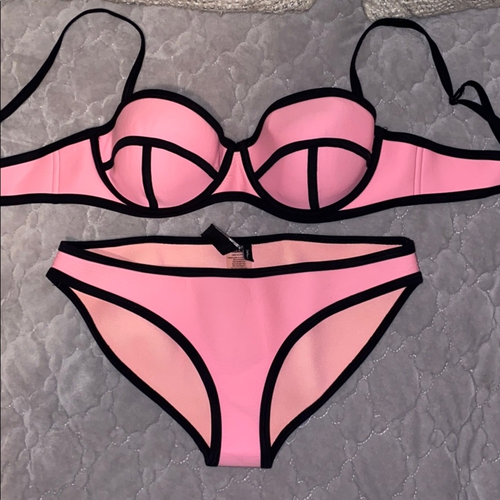 Triangl Bikini Set-  Bright Pink